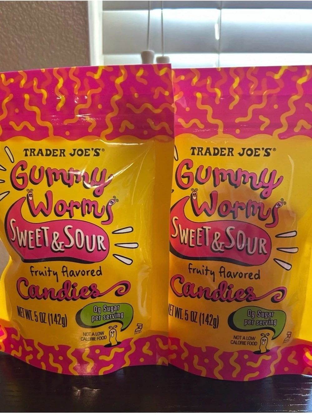 Trader Joe's Gummy Worms Sweet & Sour Candies - Yellow